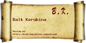 Balk Kerubina névjegykártya